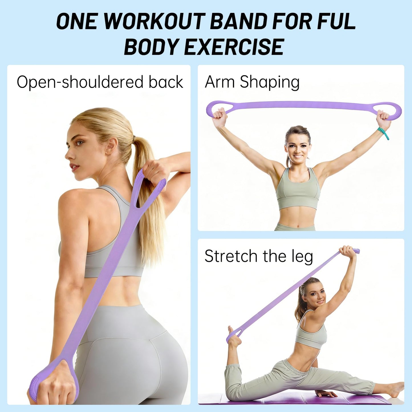 Figure 8 Exercise Bands,8 Shaped Resistance Band,Set of 3 Resistance Bands for Arms with Handles for Working Out,Arm,Back,Leg,Shoulder Training Elastic Ropes,Therapy, Pilates, Home Workout Equipment