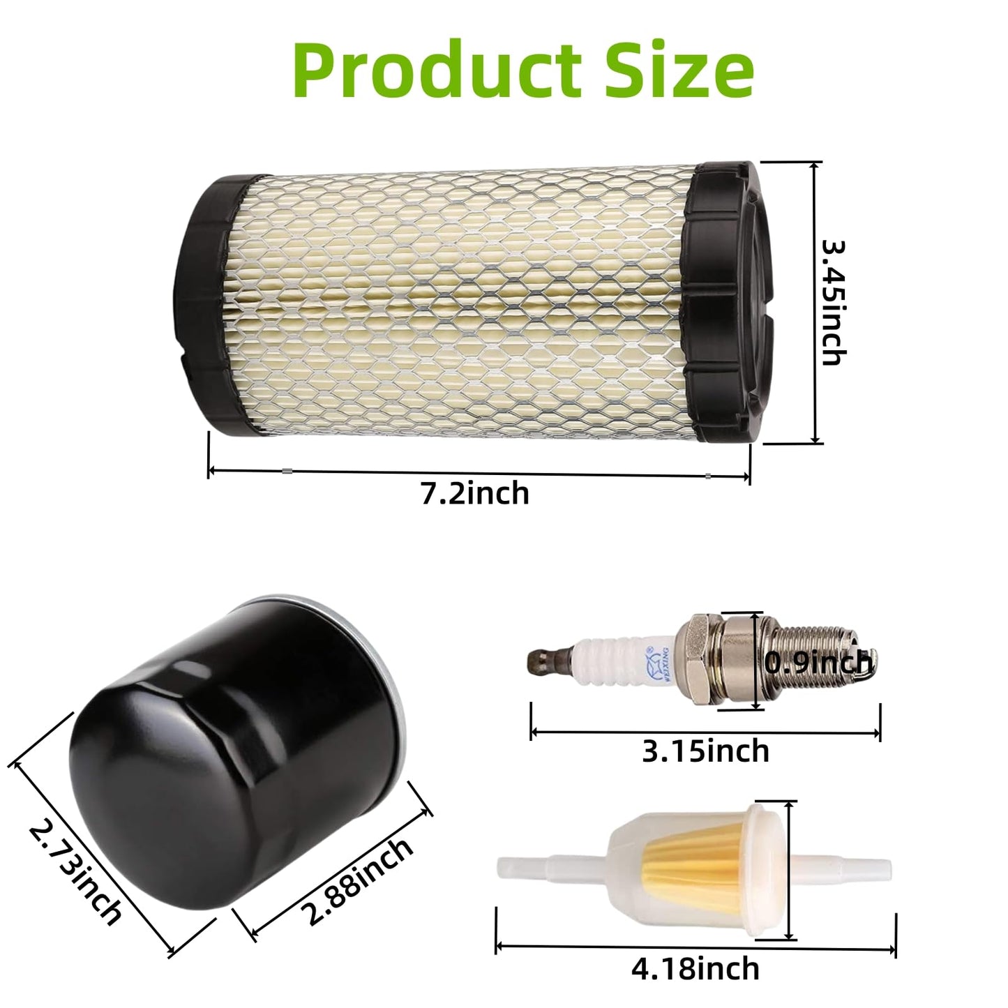 GENOUR EZGO RXV & TXT Tune Up Kit (2008-2025) – Replaces OEM 611879, Includes Air/Oil/Fuel Filters & Spark Plug, 4-Cycle Gas Golf Cart Maintenance for Kawasaki Engine