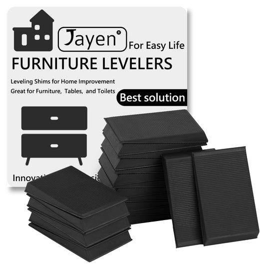 Furniture Levelers, Flexible Multi-Purpose Rubber Shims for Leveling - Prevent from Wobbling for Furniture Toilet (20Pcs, Black)