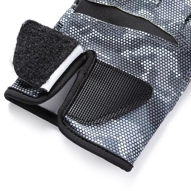 Breathable Workout Gloves for Weightlifting and Exercise - Black Camouflage, M