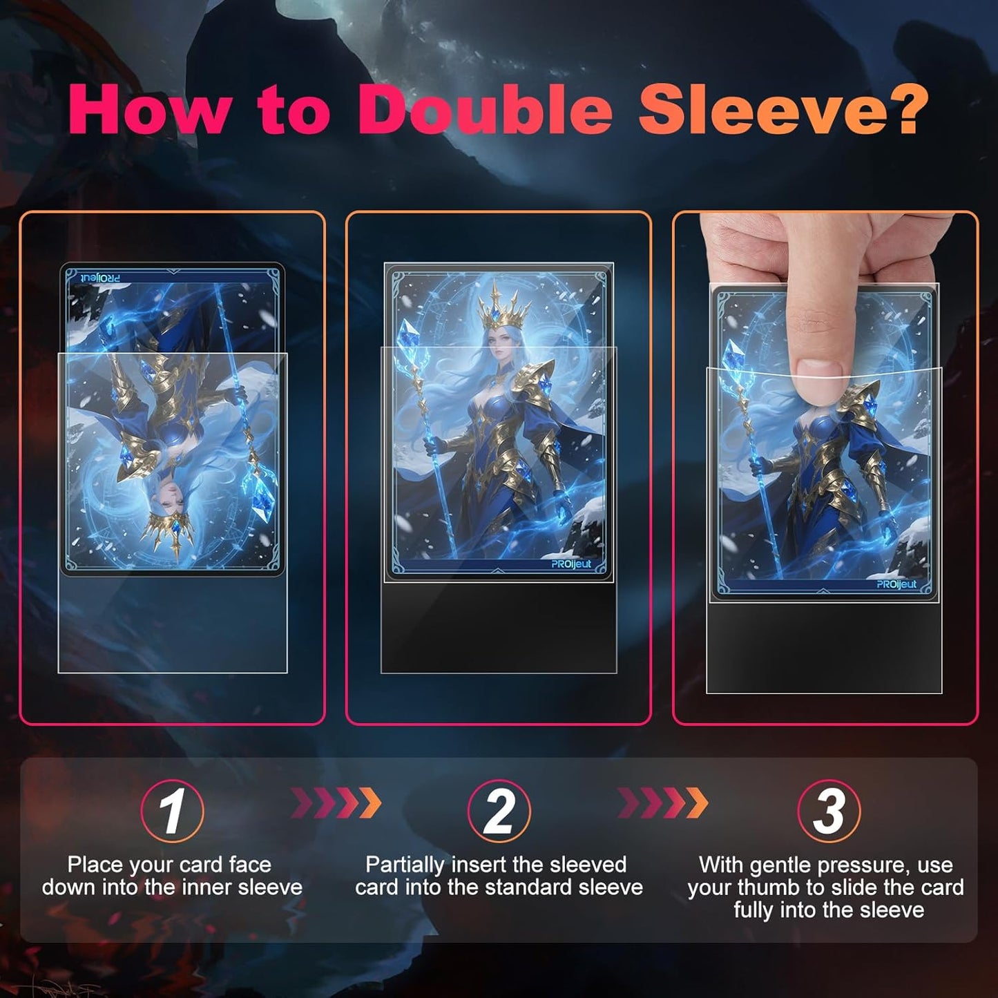 Skiennix Card Sleeves - 1200 Pack Clear Inner Sleeves for Double-Sleeving | Compatible with MTG, PKM, TCG (60 Microns)