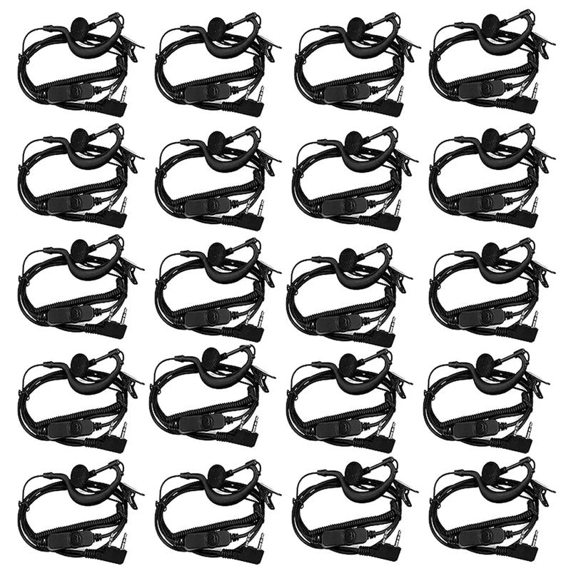 Retevis Volume Adjustment Controls Walkie Talkie Earpiece with Mic, Coil Tube, for RT22 RT68 RT21 H-777 H777H, Compatible with Pxton, Baofeng, Kenwood Two Way Radio, 2 Way Radio Earpiece(20 Pack)