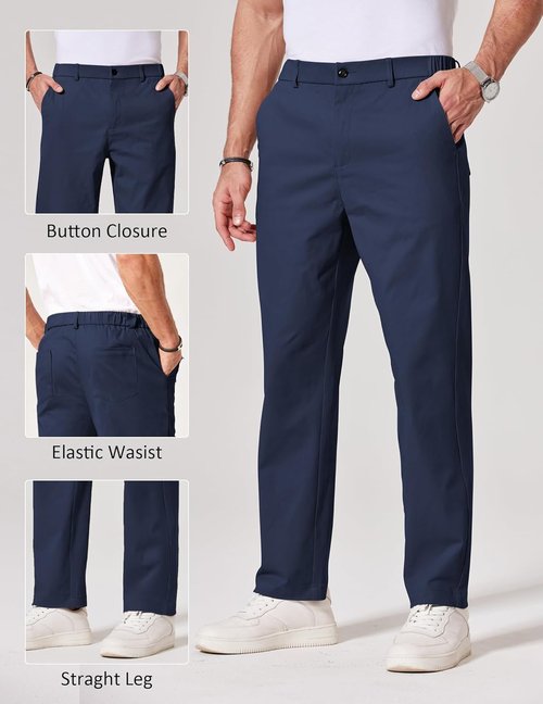 COOFANDY Men's Chino Pants - Stretch Casual Dress Trousers with Pockets | Versatile Golf Style