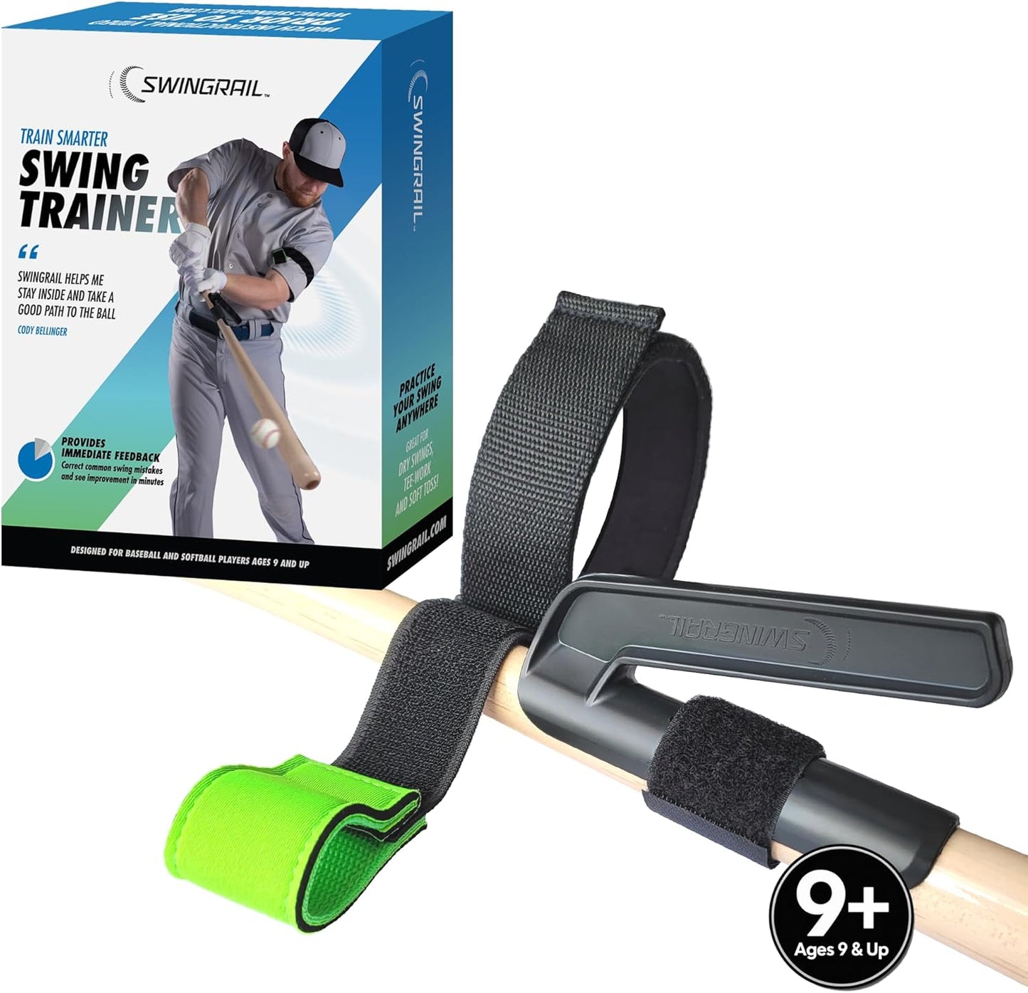 SWINGRAIL Baseball Hitting Trainer - Enhance Bat Speed & Swing Mechanics | Ideal for Ages 9+