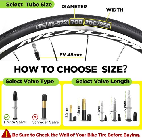 700C Bike Tube by [Brand Name] - Butyl Inner Tube with 2 Tire Levers | Fits 700x20C-25C Sizes