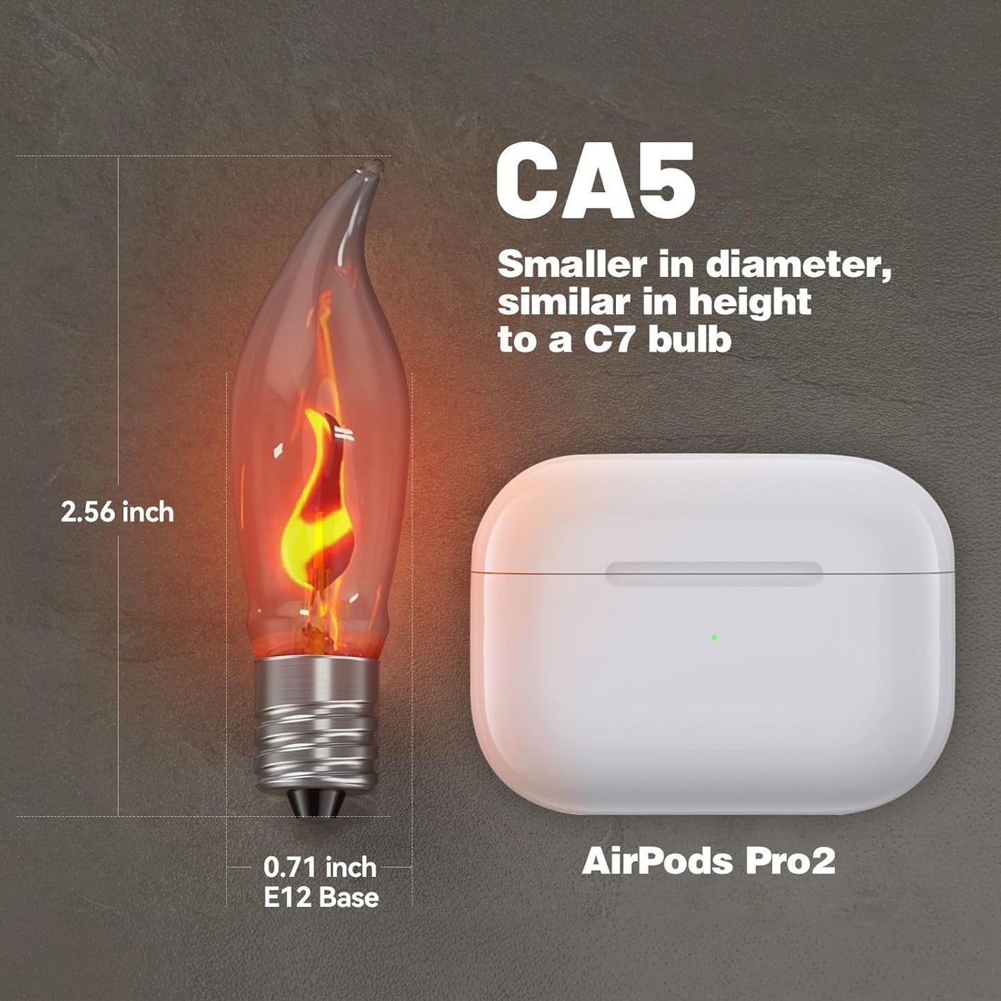 Hompavo Upgraded Flame Light Bulbs, Compact E12 Chandelier Base Candle Flickering Fire Light Bulb for Halloween Christmas Party Porch Indoor & Outdoor Home Decoration - 6 Pack