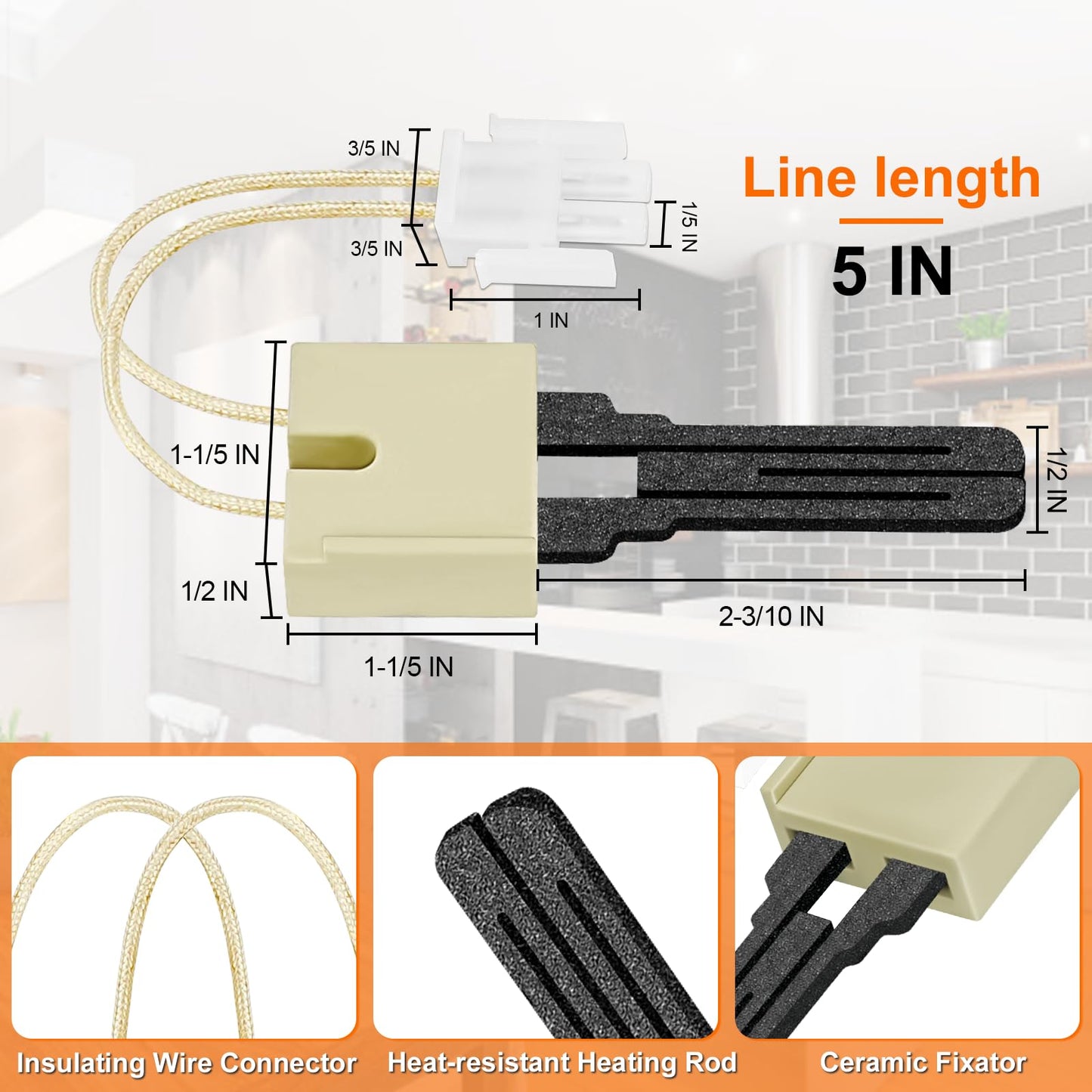 025-32625-000 Norton 271N Furnace Hot Surface Ignitor 025-32626-000 With Plug for Yor-k Cole-man Ev-con Lu-xaire Replace S1-025-32625-000 025-31801-000 S1-025-35325-000 By Cenipar