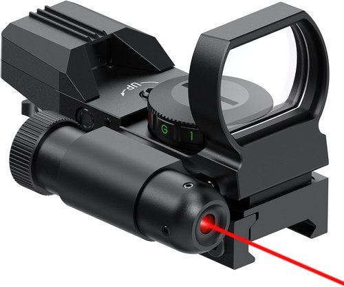 Feyachi Reflex Sight - 4 Reticle Red & Green Dot Optics with Laser Sight for Picatinny Rails