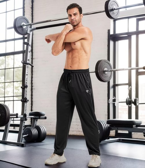 Lomsoe 5 Pack Men's Sweatpants - Open Bottom Joggers with Zip Pockets | Loose Fit Athletic Pants for Running & Casual Wear