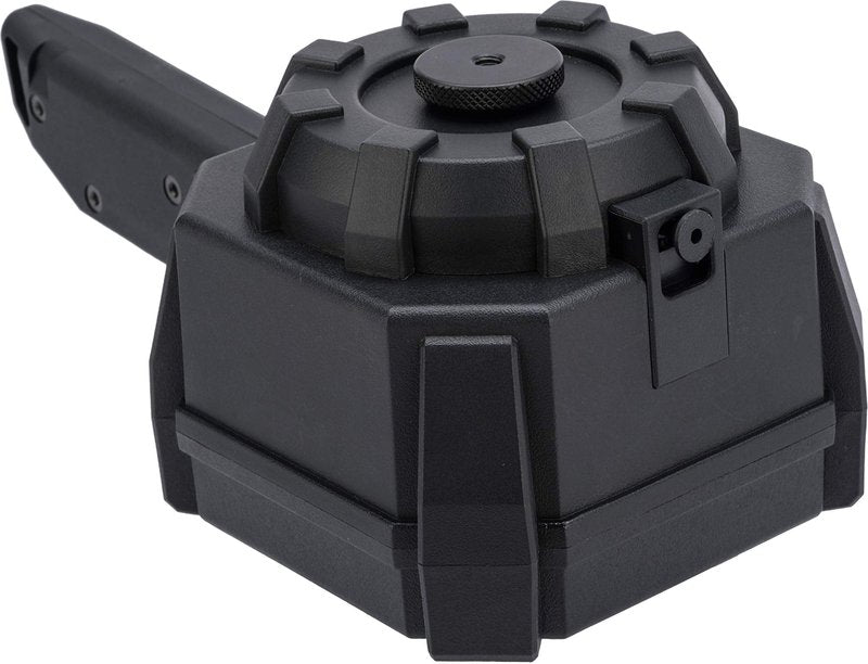 Evike Airsoft - Angel Custom 2000 Round Blok Firestorm AEG Airsoft Drum Flashmag (Color: Black/Vector)