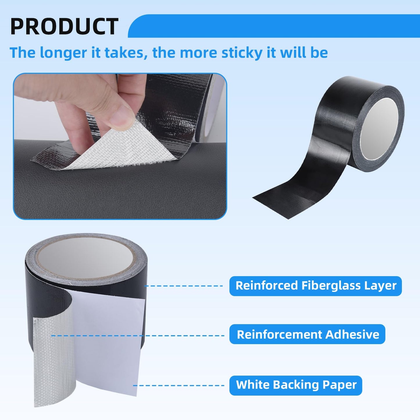 HIFILTURE Heavy Duty Repair Tape for Tarp, Waterproof RV Awning, Outdoor Tarp, Canvas, Boat Covers, Sail, Tear Repair Patch Kit (White)