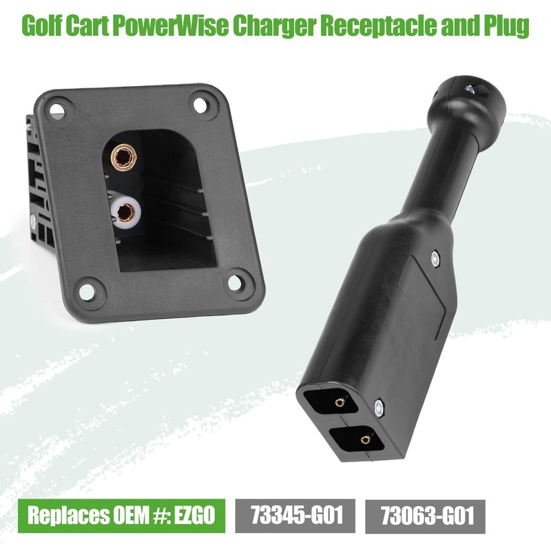 10L0L Golf Cart 36V PowerWise Charger Receptacle and Handle Plug, Charger Socket for EZGO TXT Medalist Golf Carts 1996 & Up 73345-G01 73063-G01