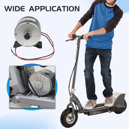 Dexepe 24V Electric Scooter Brushed Motor 350W Compatible with E Scooter Drive Speed Control Razor E300 E300S E325 MX350 MX400 Wind Turbine Go Karts E Bike Chain Drive Permanent Magnet Electric Motor
