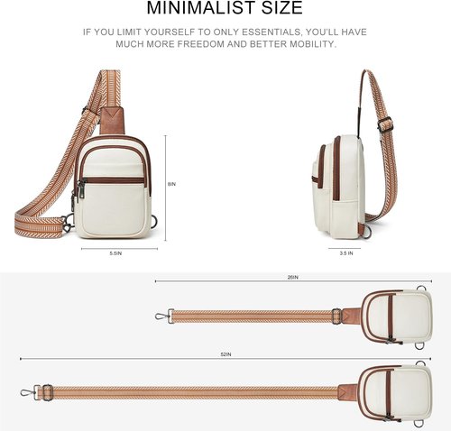 LATMAP Sling Bag - Women's Faux Leather Casual Daypack | Small Crossbody Backpack Purse