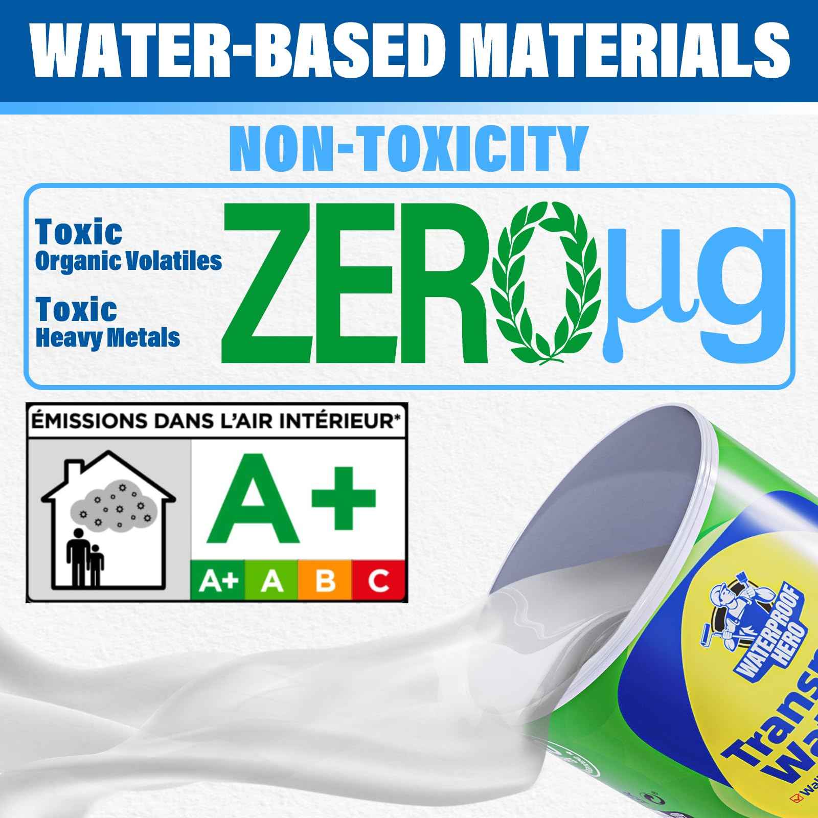 WATERPROOF HERO Transparent Waterproof Coating Sealant, Water-Based Invisible Waterproof Agent Indoor & Outdoor Multi-Surface Leak Repair (Clear, 35Oz)