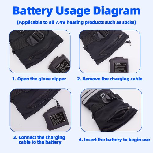 kelingdun 2pcs 5000mAh 7.4V Lithium Polymer Batteries.Rechargeable Li-Polymer Batteries for Heated Gloves, Socks,and Jackets, Ideal for Skiing,Fishing,and Winter Sports. Female DC Jack Compatibility.