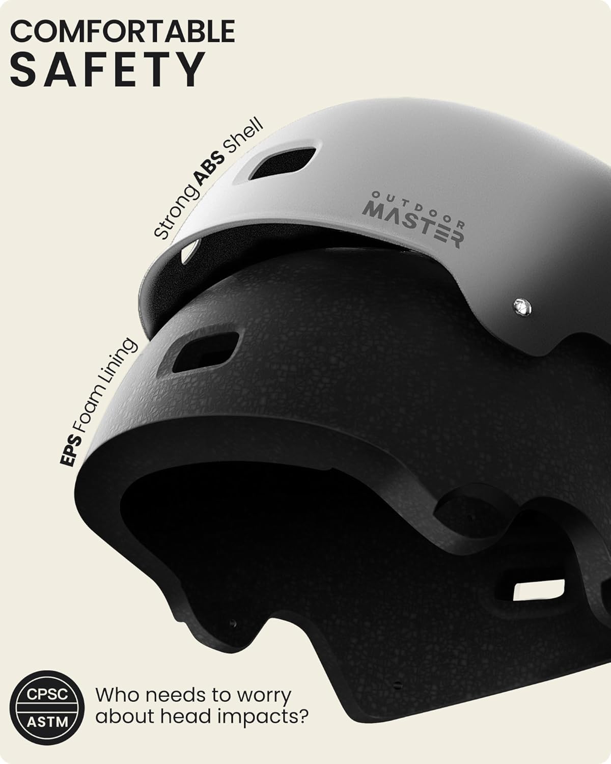 OutdoorMaster Skateboard Cycling Helmet - Multi-Sport Ventilation with Two Removable Liners | Kids, Youth & Adults