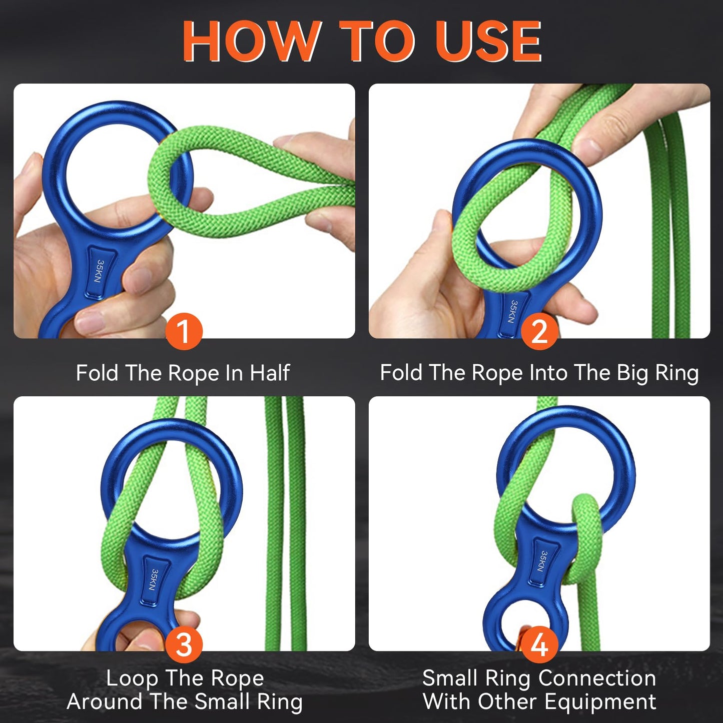 AOKWIT Rescue Figure 8 Descender Climbing Gear Downhill Equipment 35KN/3500kg 7075 Aluminum Alloy Rigging Plate for Climbing Belaying and Rappeling Device (Blue)