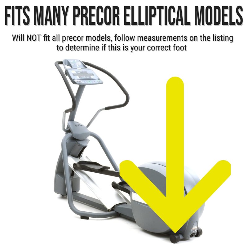 TreadLife Fitness Adjustable Rear Foot Leveler (Rubber) - Compatible with Most Precor EFX Ellipticals - 44916-102