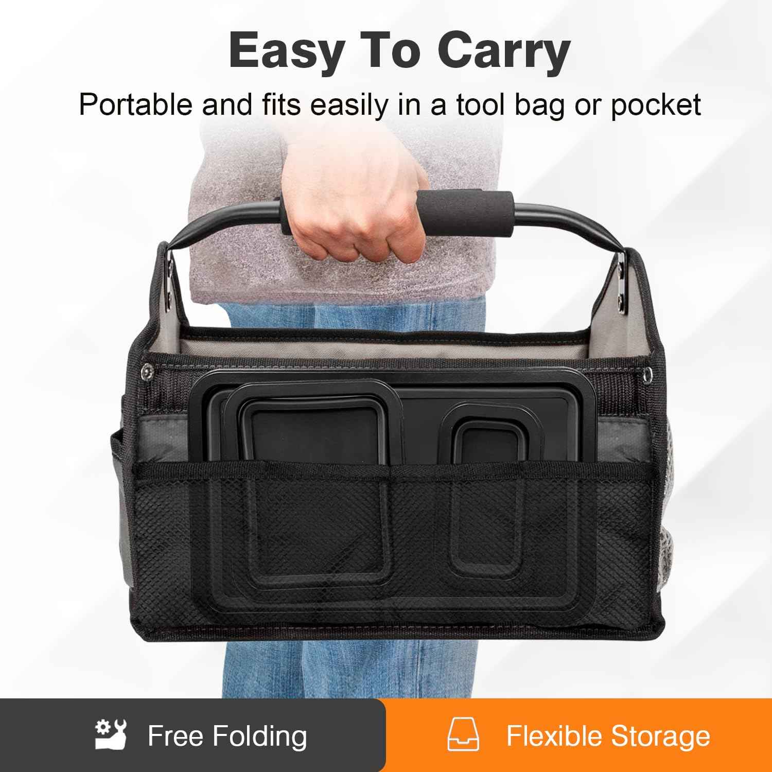 ARTIPOLY Collapsible Magnetic Parts Tray Set, 3 Different Size Foldable Silicone Magnetic Tool Trays for Bolts, Screws, Nuts and Other Small Metal Parts, Mechanic Tool for Men