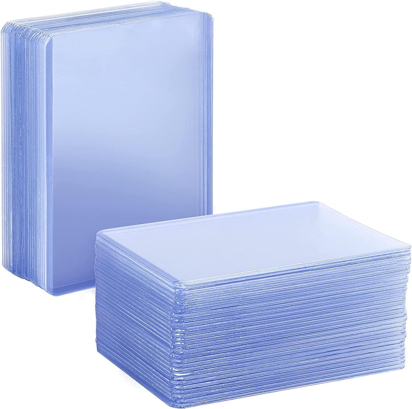 Skiennix 200 Pack Top Loaders for Trading Cards - 35pt Premium Hard Plastic Protectors | Includes 100 Sleeves