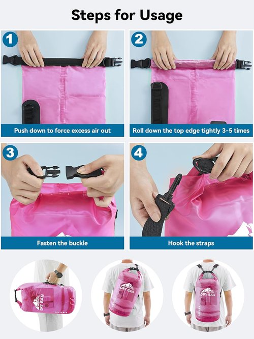 HEETA Waterproof Dry Bag - Lightweight Roll Top Storage for Travel & Water Sports | 5L/10L/20L/30L/40L Sizes