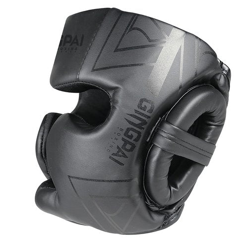 Boxing Headgear，Adjustable Face Grill,Headgear for MMA Training,Sparring,Grappling,Martial Arts,Kickboxing,Taekwondo,Karate,Muay Thai Headgear (Pure Black, M)