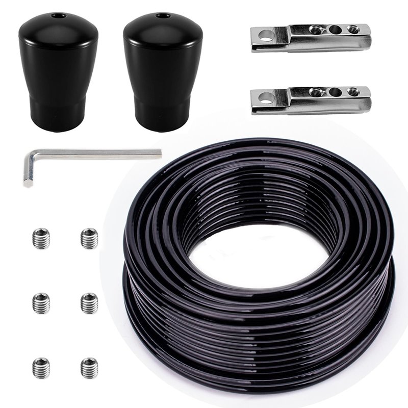 WRFDEC 32.8Ft PU Gym Fitness Cable with Ball Stopper Ends for Home Gym Machine Accessories,LAT Pulldown, Low Row, Functional Trainer Machine