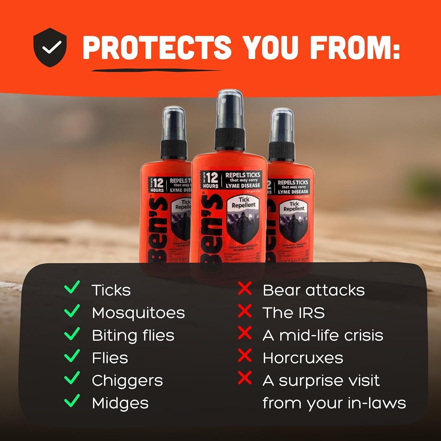 Ben's Tick Repellent - Tick, Mosquito & Insect Repellent Spray for Adults & Children - Bug Spray with 20% Picaridin - Offers 12 Hours of Protection - 3.4 fl oz (Pack of 3