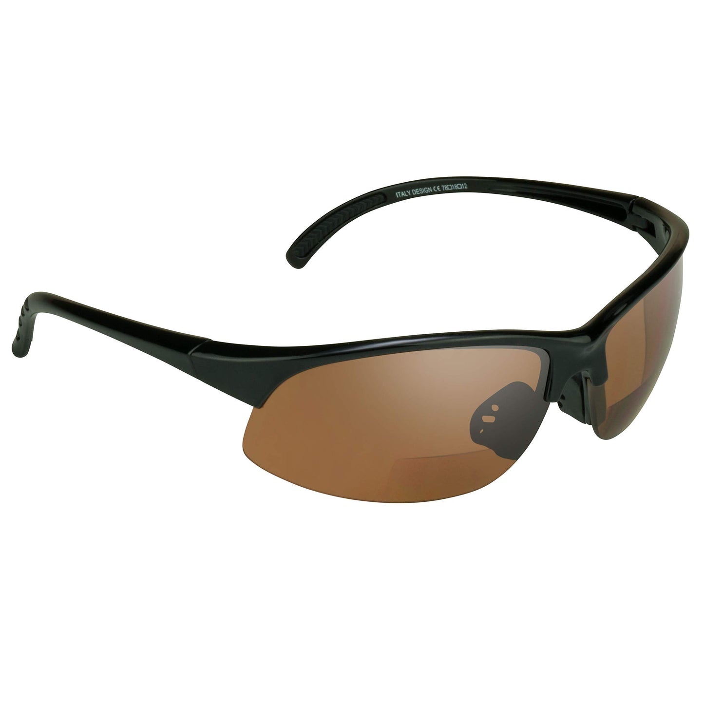 proSPORT BIFOCAL Sunglasses Readers +2.50 High Definition Amber Lens Semi Rimless Sport Frame Mens Womens