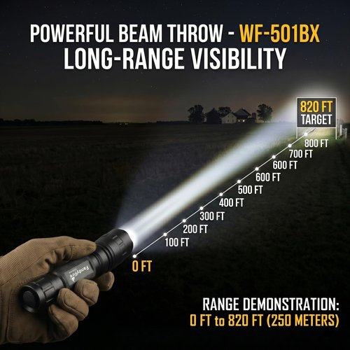 FandyFire Rechargeable Police Flashlight with Holster-1000 High Lumen LED Tactical Flashlights for Duty Belt, 3 Modes and Hidden C Port, Law Enforcement Gear Safety Accessories Gifts (Black)
