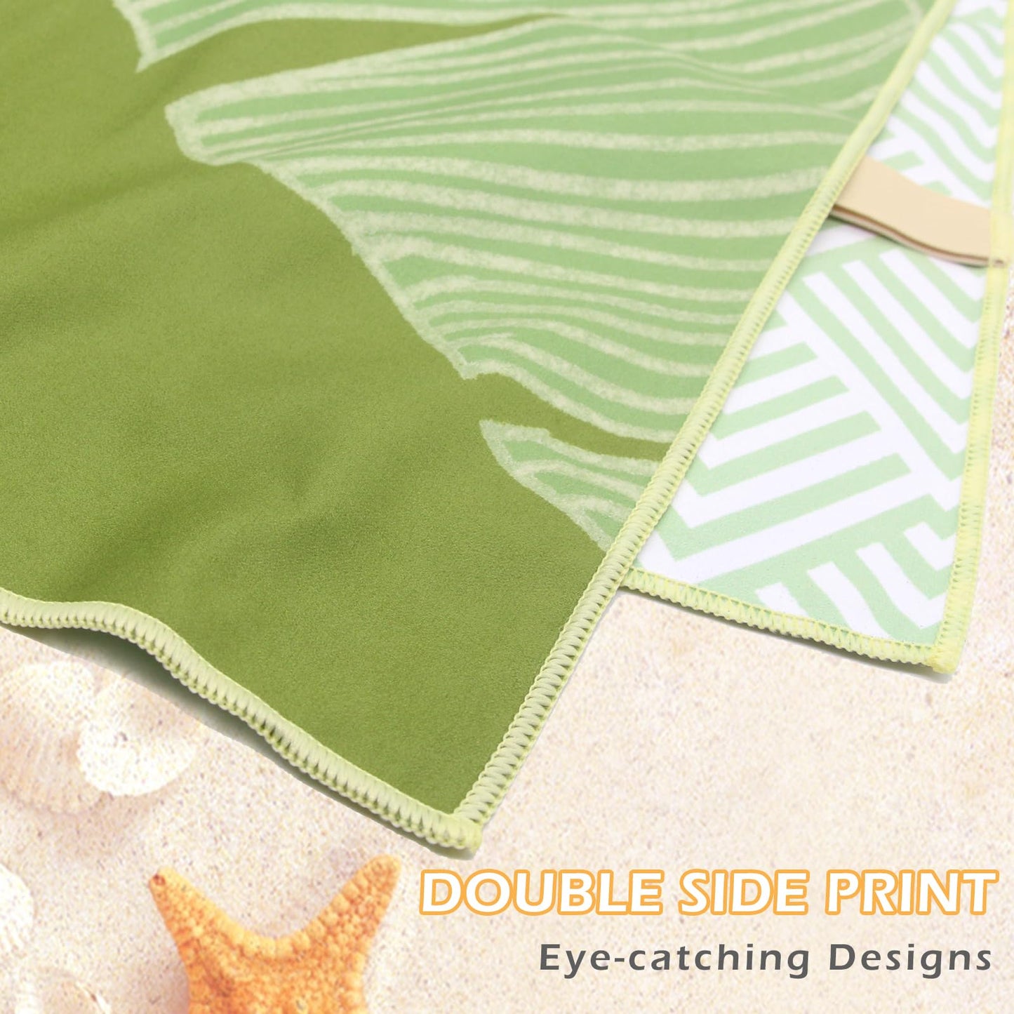 Eunzel 2 Pack Microfiber Beach Towel, Quick Dry Travel Towel Large Sand Free Towel for Beach, Camping, Swim Pool, Gym, Sports& Yoga 71"x32"