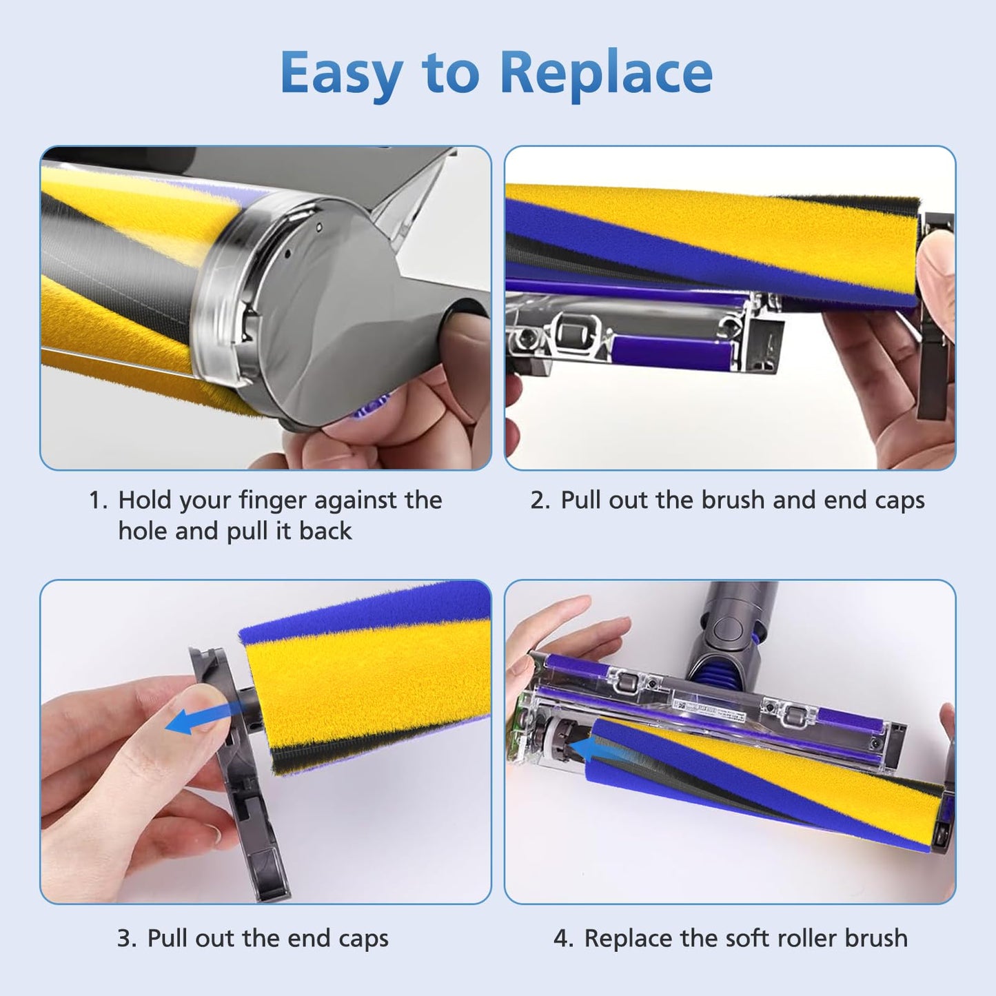 Brush Roller Replacement Compatible with Dyson V12 V15 Detect Slim Handheld Vacuum Cleaner, Part No.971634-01