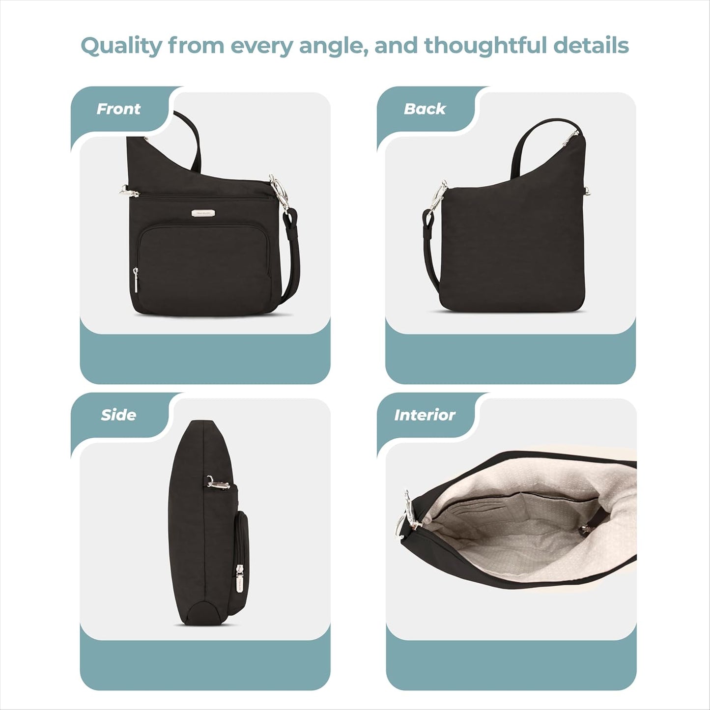 Travelon Anti-Theft North/South Crossbody Bag - Secure Essentials for On-the-Go Style