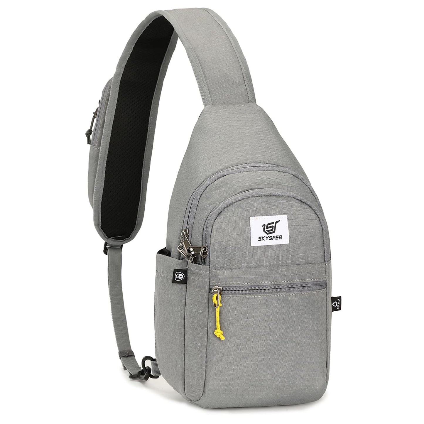 SKYSPER Sling Bag RFID Anti-Theft Crossbody Bag Recycled Travel Cross Body Bag Shoulder Sling Daypack(Gray)