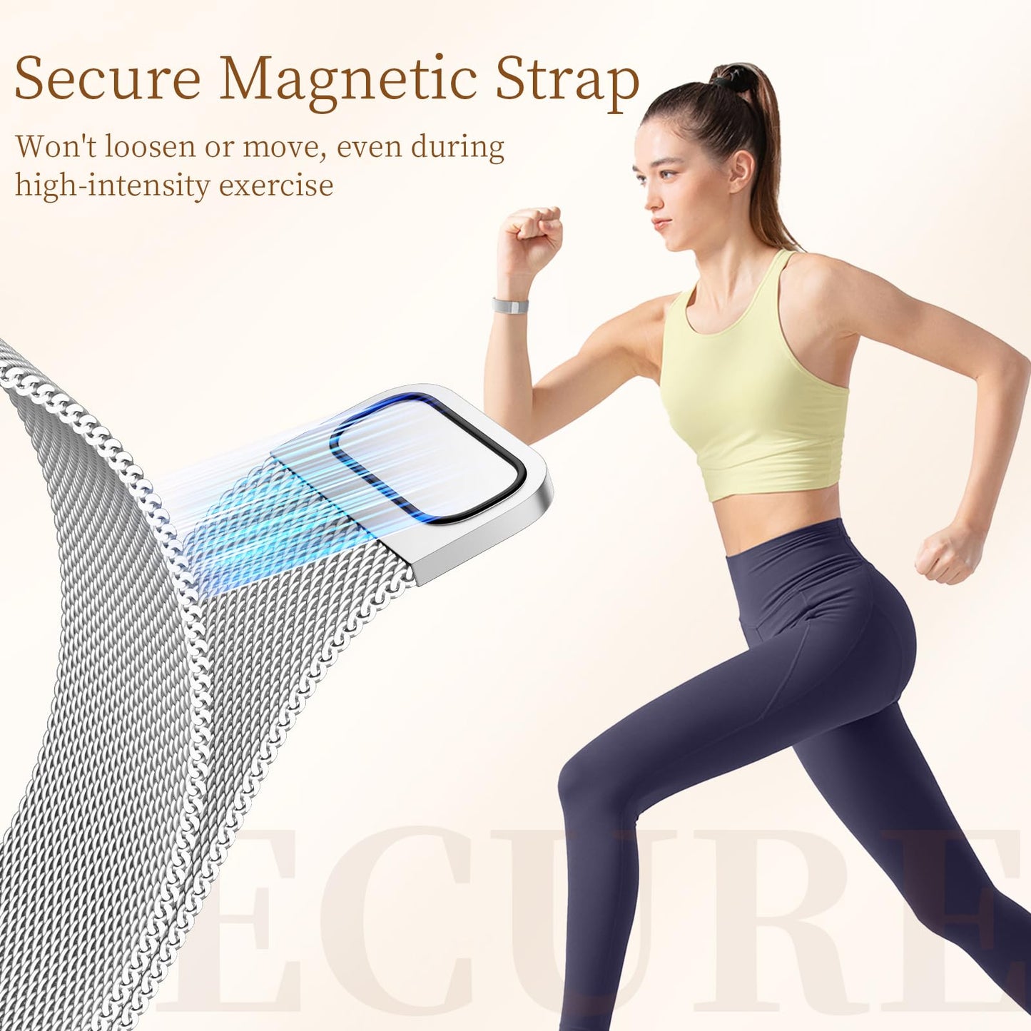 JKD Silver Bands Compatible for Fitbit Charge 6/ Charge 5 Bands Women Men, Magnetic Metal Mesh Strap Solo Loop Wristband Replacement Band for Fitbit Charge 5/ Charge 6 Fitness Tracker Accessories