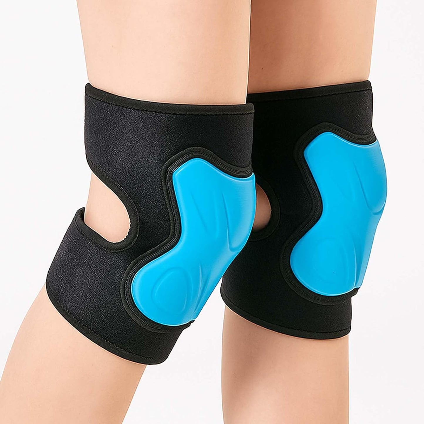 Skiennix Construction Knee Pads - Non-Slip Straps for Comfort | Soft Foam Cushion, Blue, Size L (1 Pair)