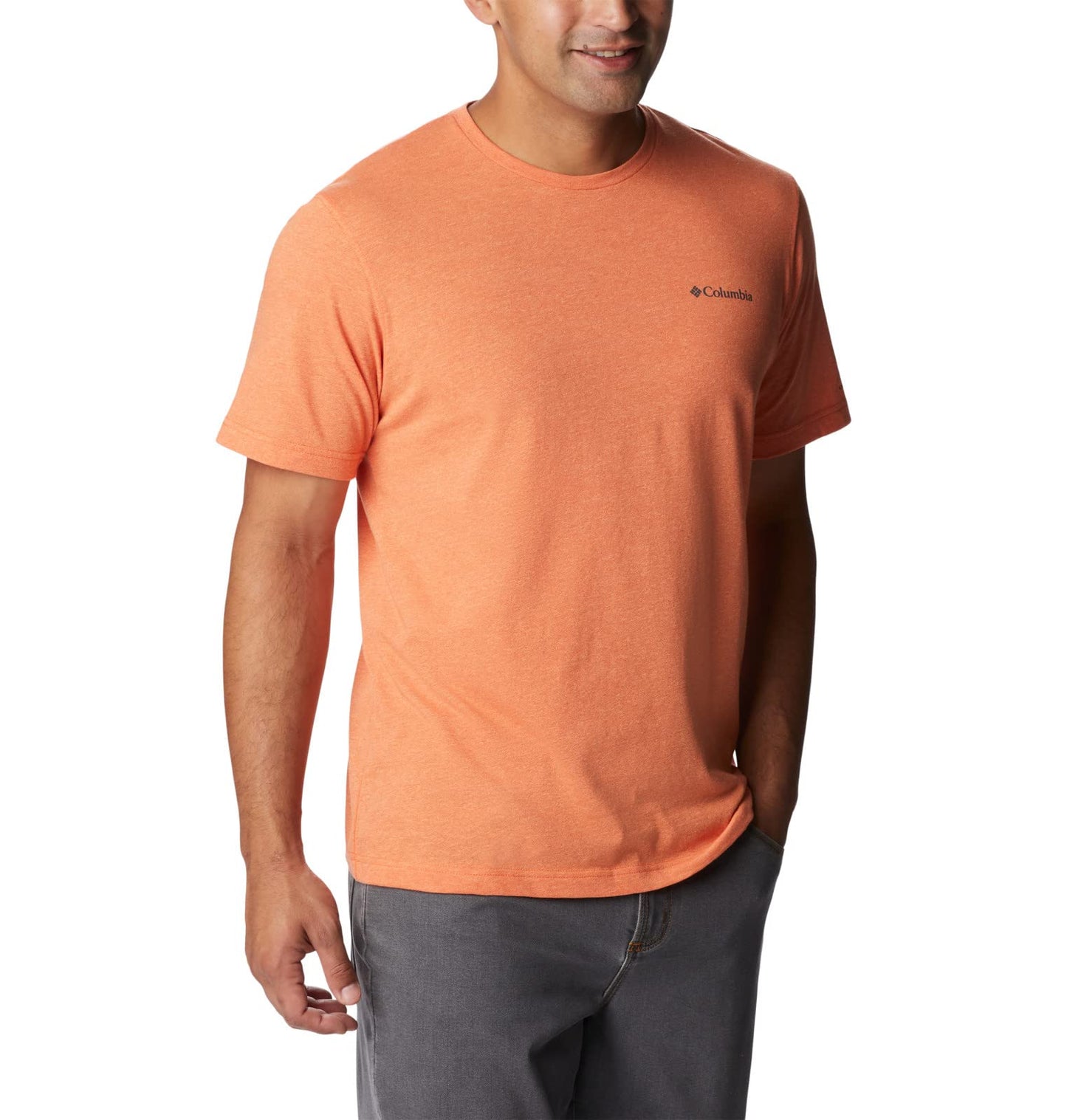 Columbia Men's Thistletown Hills Short Sleeve, Desert Orange Double Dye, 5X Tall