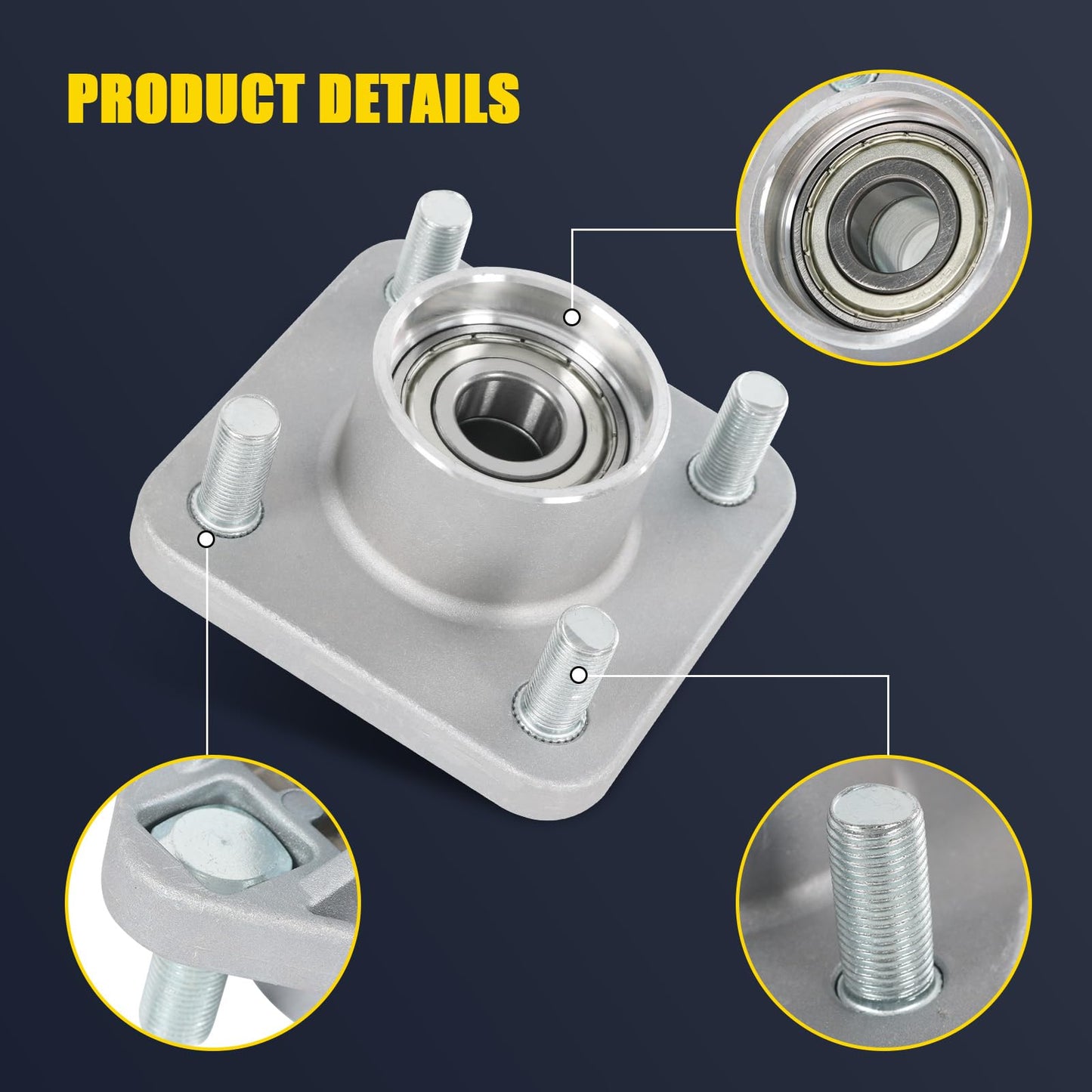 RADHLBNIU Golf Cart Front End Repair Kit Compatible with 2004 Up Club Car Precedent Gas Electric, Front Wheel Hub King Pin Bearing Bushings Full Sets Replace# 102357701 102289701 102288101 102288401