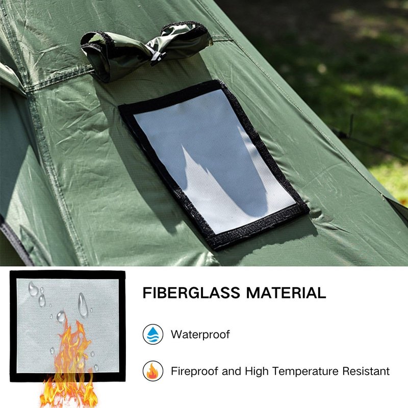SoloWilder Stove Jack Kit for Tent Highly Flame-Retardant DIY Stove Jack for Hot Tent 9.5" x 9.5"