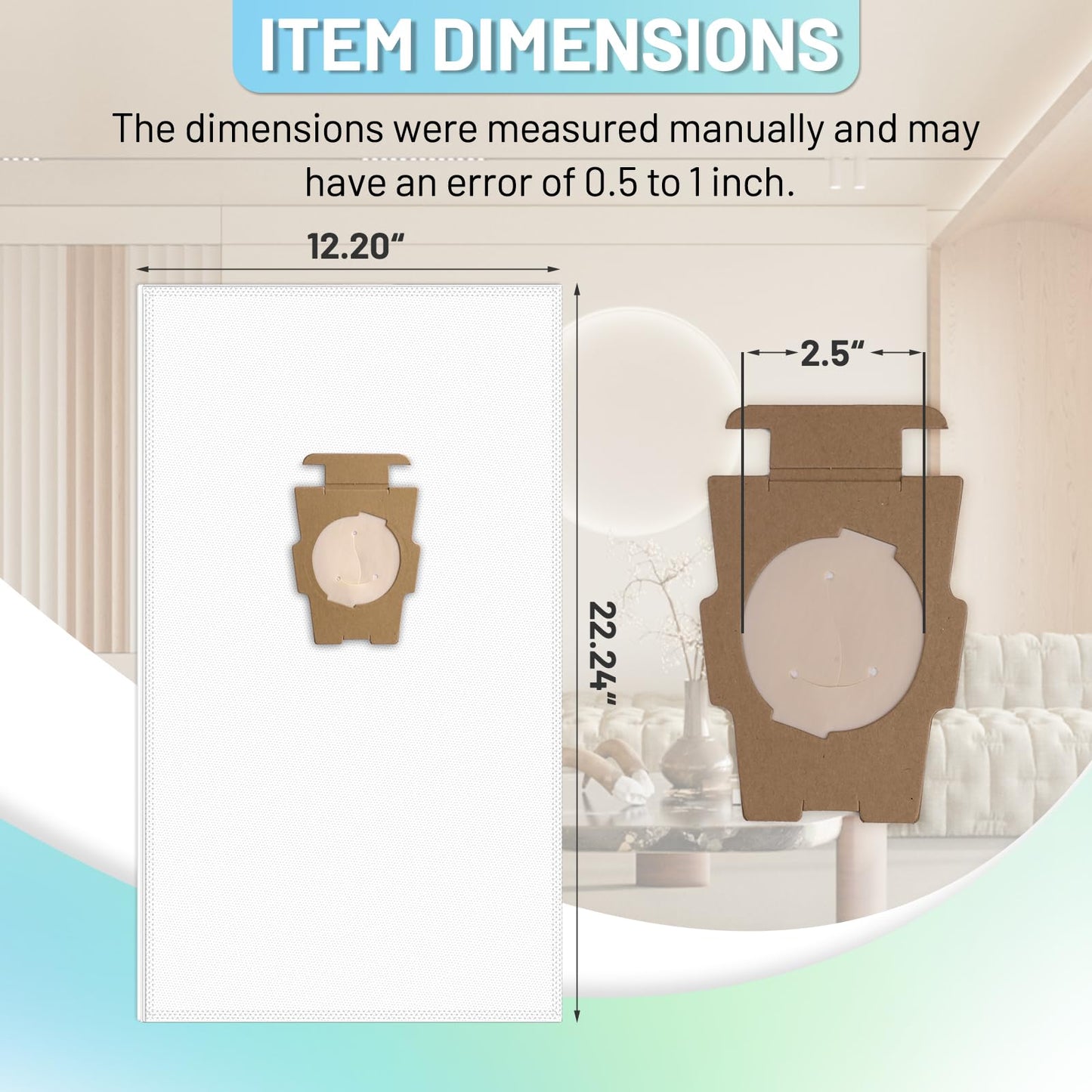 6 Pack 204814 Vacuum Bags Compatible with Kirby, Micron Magic Vacuum Cleaner Bags Fit for Kirby Avalir/Sentria/Ultimate G Series Models Replaces 204811 205811 F-Style & Twist-Style