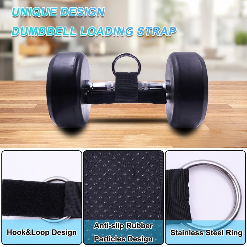 J Bryant Loading Dumbbells Strap for Dip Belt Squat Pull-up,Load Dumbbells Kettlebells on Barbells Weightlifting Accessory 1 piece(M)