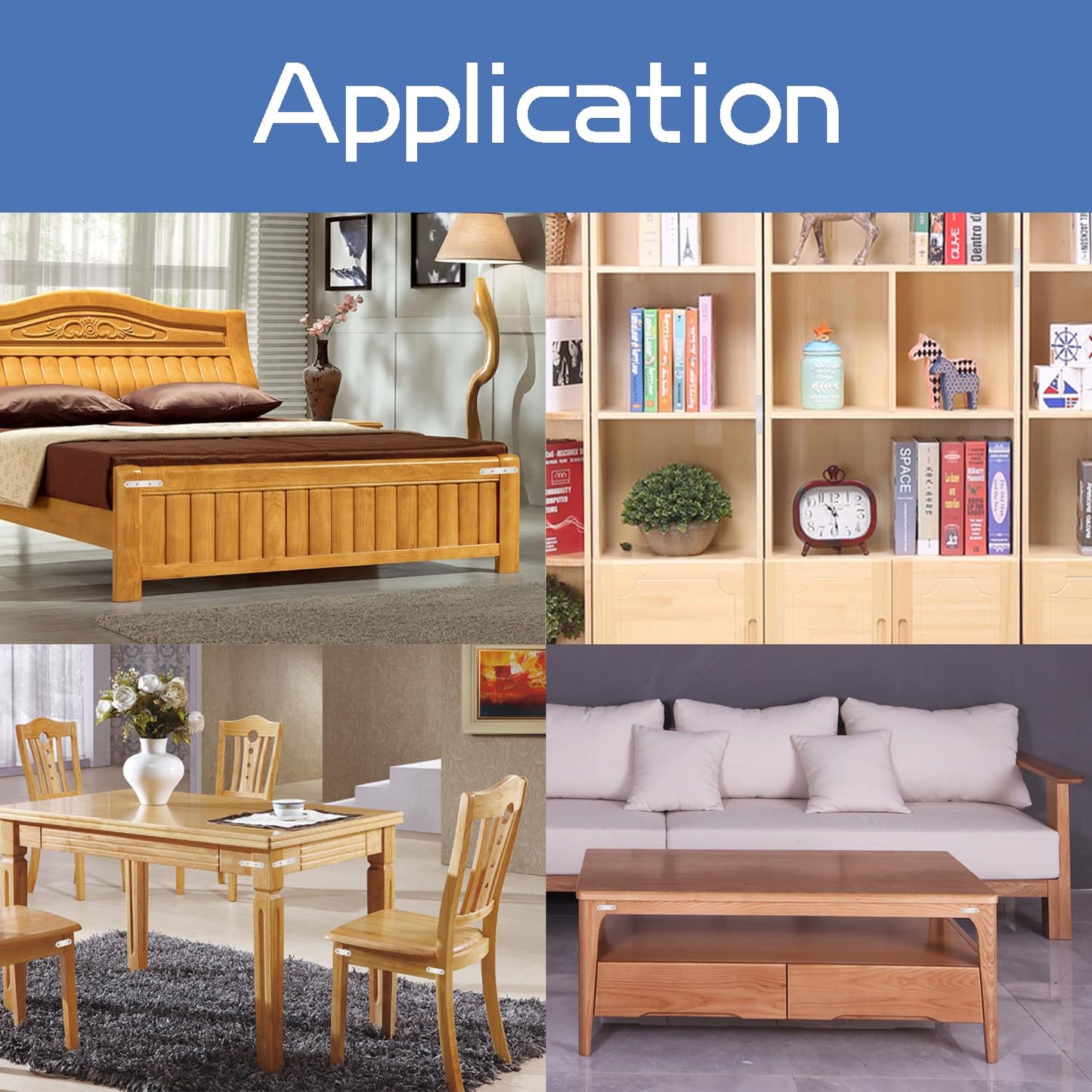 Tmyjfjingxi 108PCS 4Sizes Flat Metal Brace Brackets Mending Plates for Wood Stainless Steel Bracket Plate with Holes (46mm/56mm/76mm/96mm)