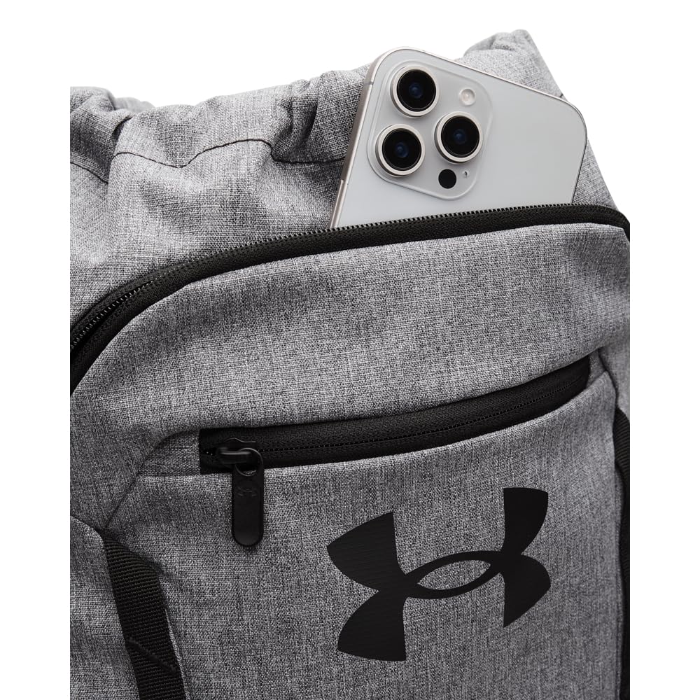 Under Armour Unisex Hustle Sackpack, (025) Castlerock/Black/Black, One Size Fits Most