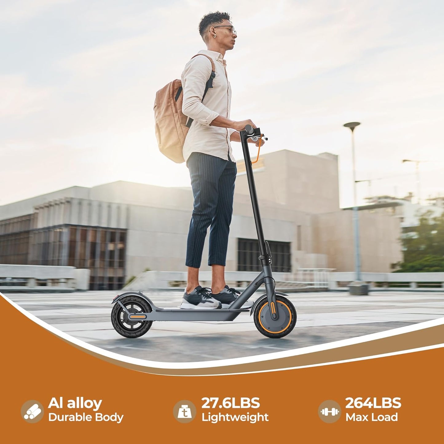 Skiennix Electric Scooter for Adults - Dual Suspension, 350W Motor, 19/22 MPH, 8.5/10-Inch Tires