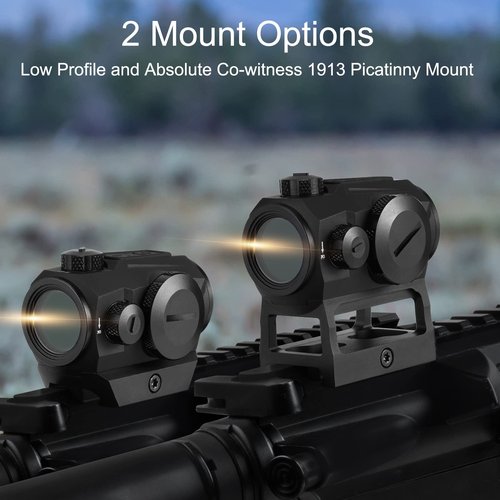 Agukexsa Red Dot Sight, 1x20mm Compact 2 MOA Red Dot Sight, Shake Awake Red Dot Scope with Absolute Co Witness Riser, Aluminum Alloy Housing
