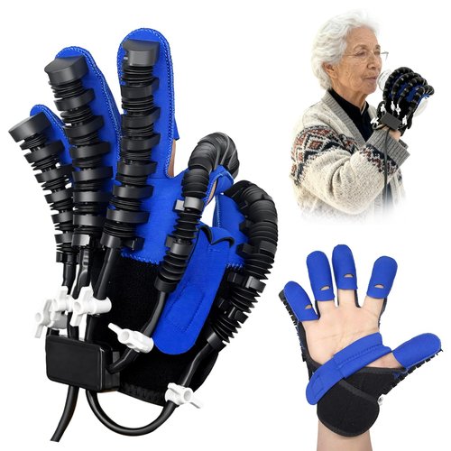 Hand Rehabilitation Equipment, Therapy Gloves for Stroke Hand Recovery Device, Robotic Rehab Glove for Finger Training, Adjustable Strength Hands Exerciser