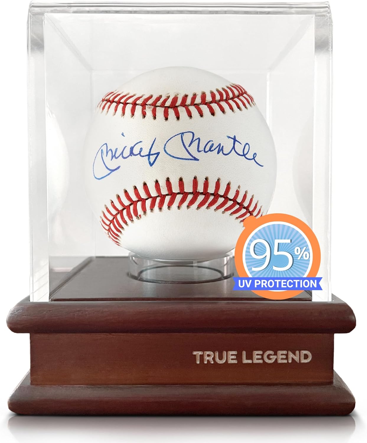 True Legend Baseball Display Case - Premium UV Protection Holder with Thick Acrylic Edges | Ideal for Sports Memorabilia
