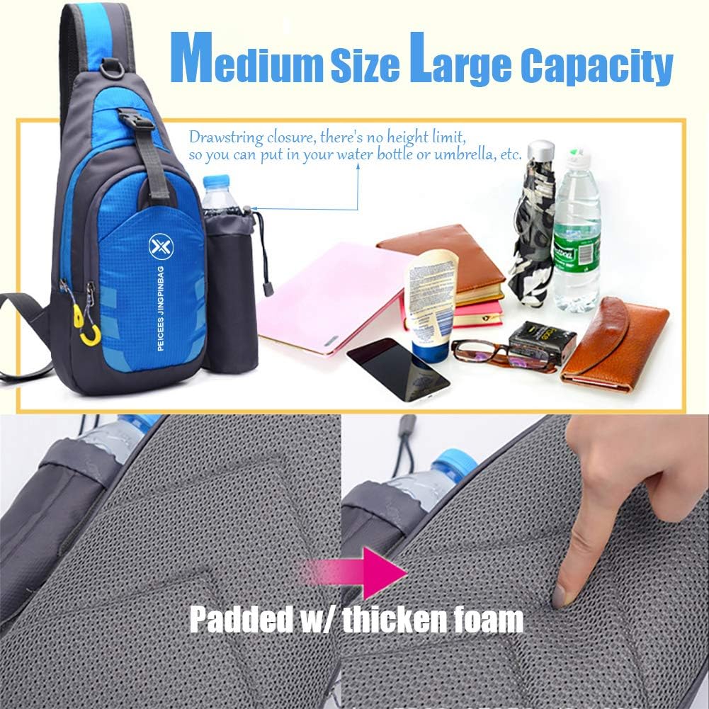 Peicees Crossbody Sling Backpack - Versatile Travel Daypack for Men & Women | Ideal for Gym & Biking
