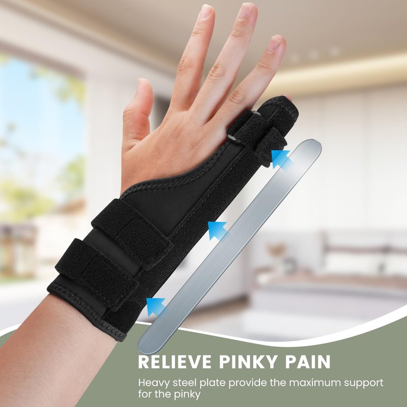 EDNYZAKRN Upgrade Pinky Finger Splint, Trigger Finger Splints for Little Finger, Pinky Brace Wrist Support for Carpal Tunnel Arthritis Tendonitis